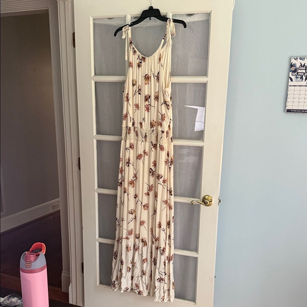 Maurices Cream Floral Maxi Dress